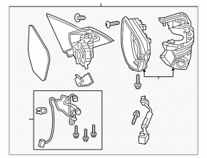 Side mirror right Honda Civic X FC 16-16 11 pins, heated, camera, silver