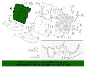Rear seats, 2nd row, left, Honda HR-V 16-18, without headrest, manual, gray cloth, dry cleanable