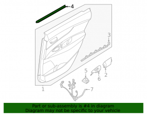 Inner rear left glass seal Nissan Murano 25-26