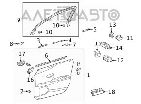 Front left window lift control Lexus ES 19-22 black with backlight, 4 auto