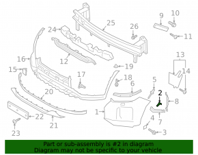 Upper right front bumper mount for Hyundai Palisade 20-22