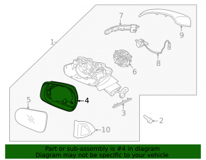 Left mirror housing for Kia Sorento 2021-2025