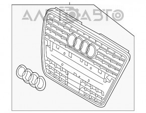 Radiator grill grill Audi Q5 8R 09-12 dorest, with emblems, for parking sensors