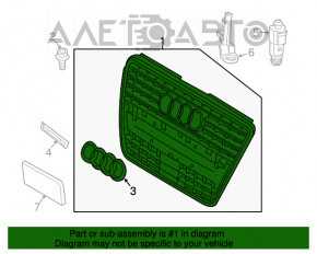 Radiator grill grill Audi Q5 8R 09-12 dorest, with emblems, for parking sensors