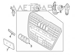Radiator grill grill Audi Q5 8R 09-12 dorest, with emblems, for parking sensors
