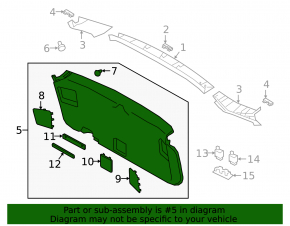 Subaru Outback 20-23 black electric trunk door trim