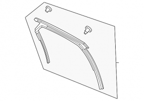 Upper rear left door molding Mazda CX-30 20-22 black with glass seal