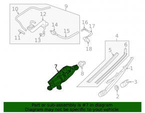 Rear wiper linkage with motor for Mazda CX-7 06-12