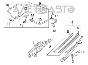 Rear wiper linkage with motor for Mazda CX-7 06-12