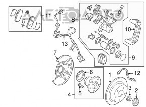 Rear right caliper Mazda6 03-08
