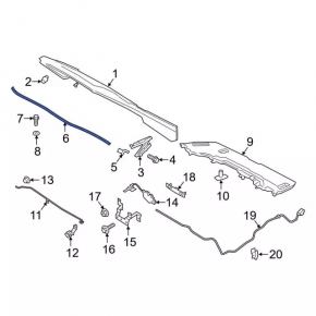 Rear hood seal Ford Ecosport 18-22