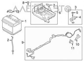 Lincoln MKZ 13-20 hybrid positive terminal cover, without wiring