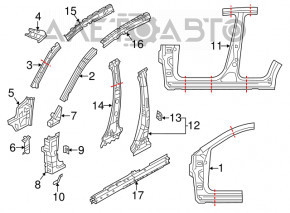 Body pillar central left Mazda CX-5 13-16