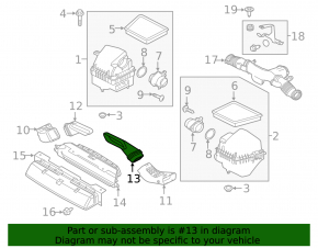 Air duct from the air intake Land Rover Range Rover Velar 18-20 2.0T, 3.0T, 5.0T