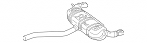Muffler rear part with barrel Mercedes GLA 15-20 Awd