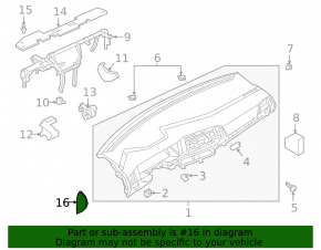 Front panel trim side right VW Jetta 19- black
