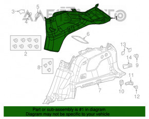 Arch trim left Jeep Cherokee KL 14-18 black