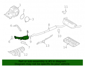 Nissan Murano 25-26 exhaust pipe with catalytic converter dented