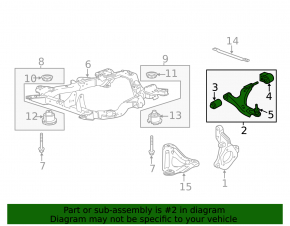 Lower control arm front right GMC Terrain 10-17