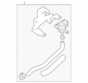 Hyundai Ioniq 17-22 HEV, PHEV vacuum solenoid valve with bracket and pipe