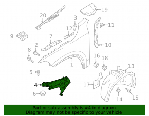 Front bumper mount (bumper-wing) left Volvo S60 19-21