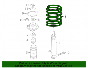 Rear left spring BMW X5 E70 07-13 stiffness 2 yellow
