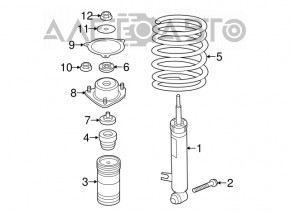 Rear left spring BMW X5 E70 07-13 stiffness 2 yellow