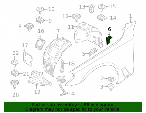 Rear right wing bracket BMW 5 G30 17-23