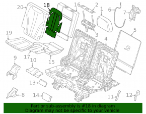 Heated 3rd row seat, upper left, BMW X7 G07 19-25