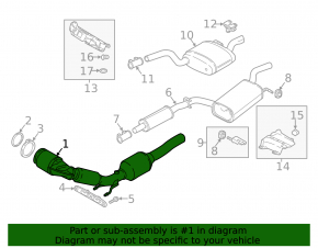 Intake pipe with catalytic converters VW Passat 20-22 2.0T