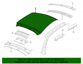 Roof metal VW Beetle 12-19 without hatch, sawed off, butts
