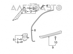 Right front pillar trim for Toyota Solara 2.4 04-08