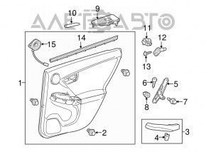 Rear left door panel for Toyota Prius 30 10-11, gray leather