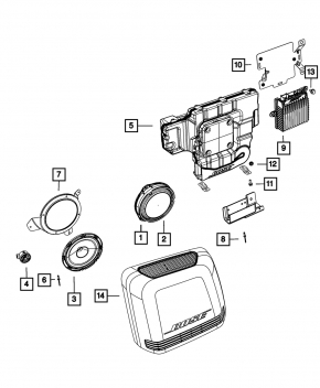 Speaker rear left Fiat 500 12-19