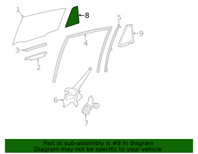 Toyota Rav4 13-18 rear left triangle door glass