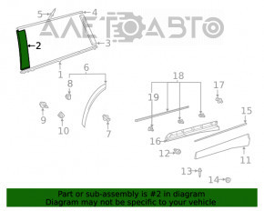 Door trim side rear right Toyota Highlander 20- front