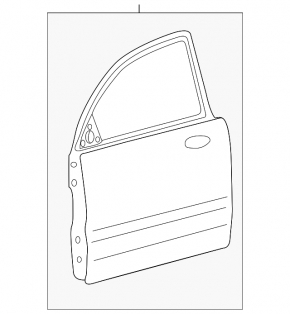 Door bare front left Hyundai Sonata 11-15