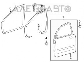 Door bare front left Hyundai Sonata 11-15