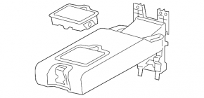 Rear seat armrest, 2nd row, Audi Q5 80A 18-20, beige leather
