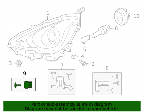 Toyota Prius C 12-17 lower right headlight mount (external)
