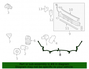 Toyota Prius 50 16-18 front bumper wiring for parking sensors