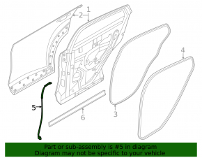 Nissan Ariya 23-25 front side rear right door seal