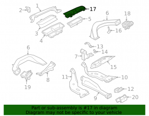 Audi Q3 83A 19-25 front panel air duct central deflector, glossy black with chrome