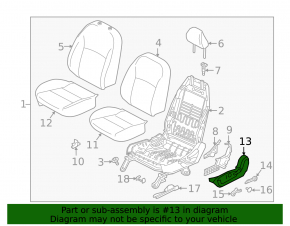 Driver's seat side cover, left, Nissan Kicks 18-24