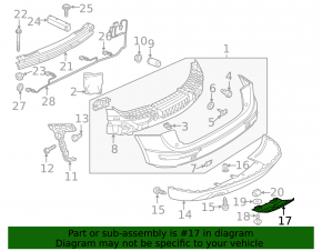 Lower bumper cap for Audi Q5 8R 13-17 graphite