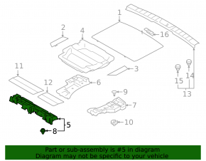 Front trunk floor bracket for Subaru Forester 25-26