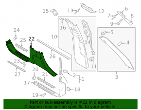 Rear left door sill trim Porsche Cayenne 958 11-14 black
