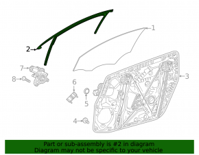 Front left door glass seal for Mercedes H247 GLA 20-26