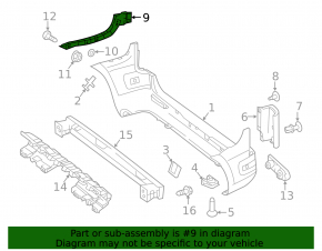Right rear bumper bracket Mercedes Metris W447 16-23