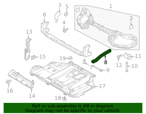 Subframe reinforcement left Ford C-max MK2 13-18 with bracket, rusty